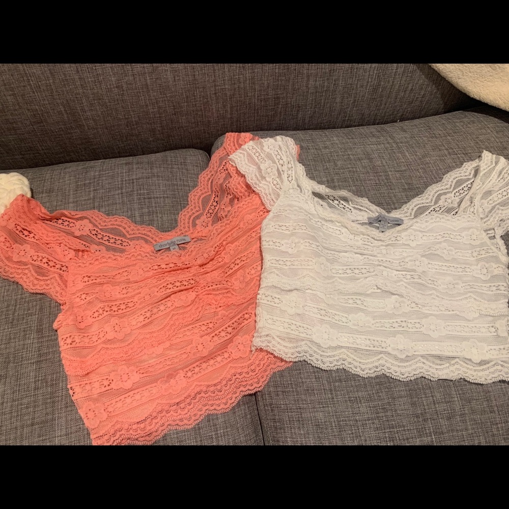 2 Charolette Russe Lace Crop Tops